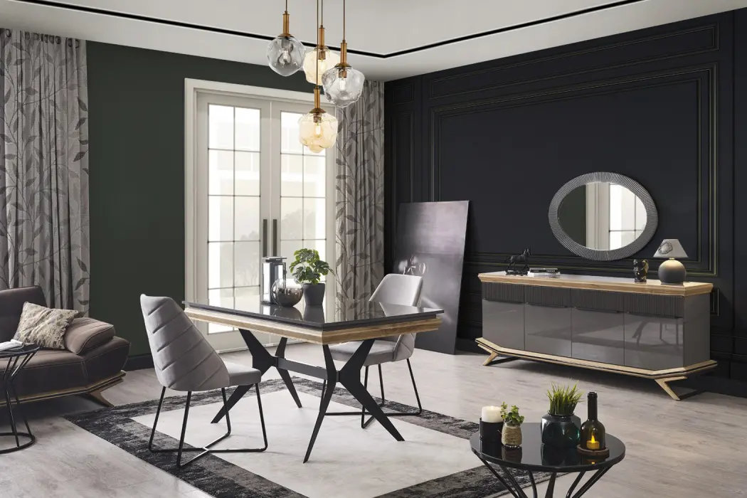 Grand Wooden Dining Room Set