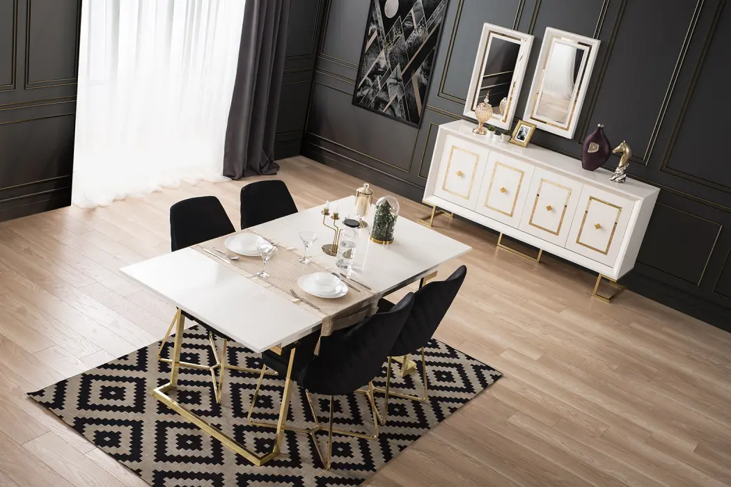 Berrak Gold Dining Room - Table & Chair