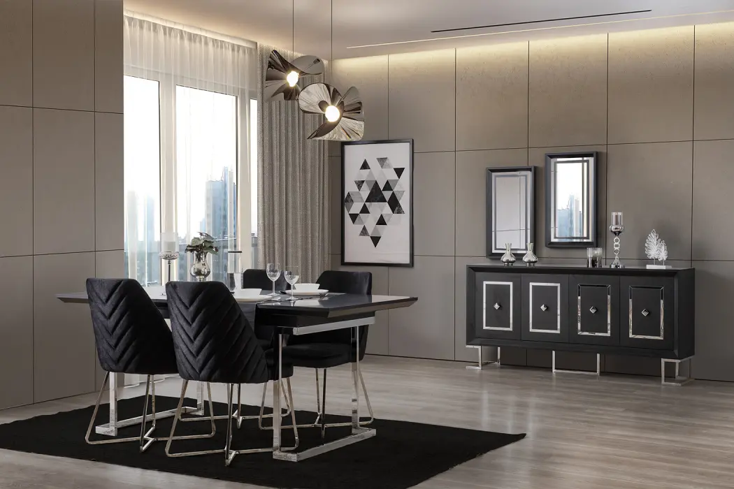 Atlantis Silver Dining Room Set