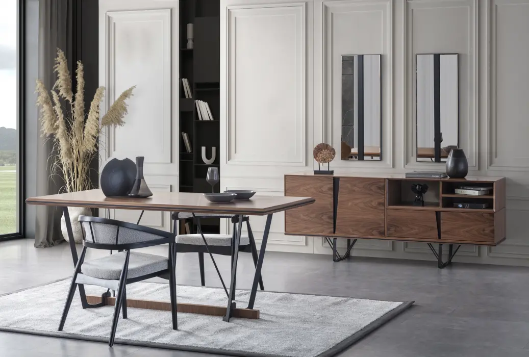 Lavinya Walnut Dining Room Set