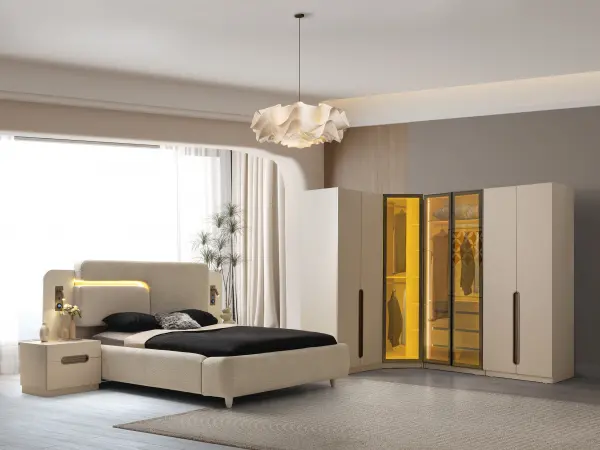 Diva Corner Bedroom Set with Wardrobe