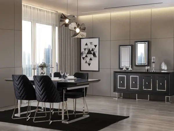 Atlantis Silver Dining Room Set