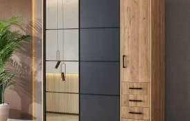 Oak Anthracite Sliding Wardrobe