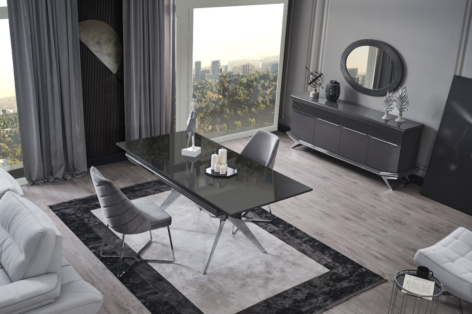 Asian Silver Dining Room Set